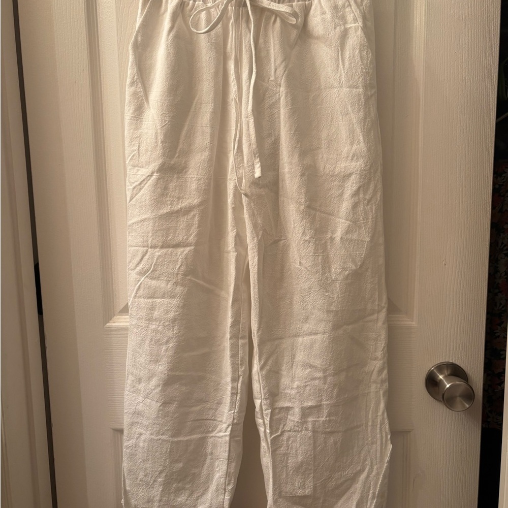White Drawstring Women’s Pants